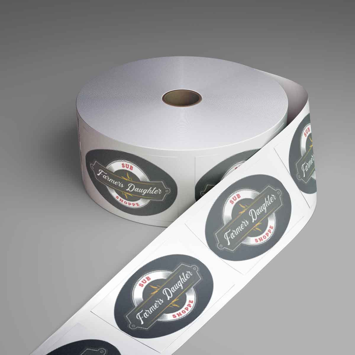 Roll of stickers for Farmer's Daughter Sub Shoppe