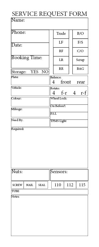 NCR service request form